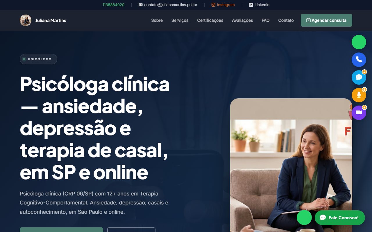 Prévia de Consultório de Psicologia