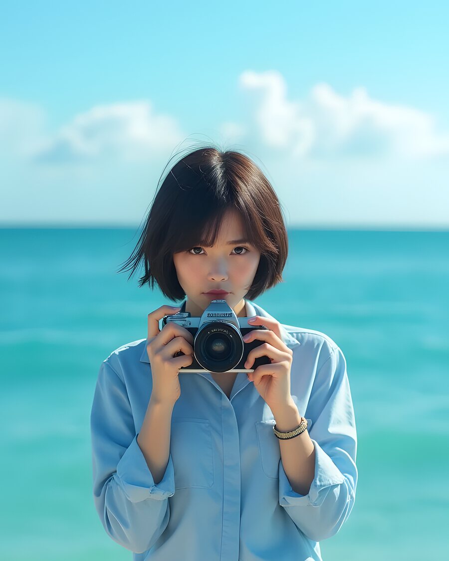 Fotógrafa em ensaio externo